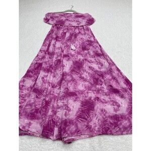 Jopra Midi Dress Women Pink Side Slit Strapless Beach Boho Comfort Vacay Size XS